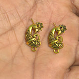 2 Pairs German Silver Earring Components Golden