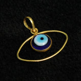 22mm, Evil Eye Brass pendant Golden