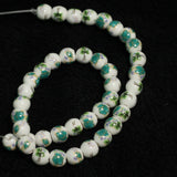 1 String 8mm Premium Ceramic Beads Green