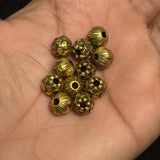 20 Pcs, 8mm Golden German Silver Round Beads