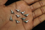 10 Pcs German Silver Bird Beads Silver 13x6mm