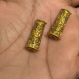 4 Pcs German Silver Golden Plated Beads 25x12mm