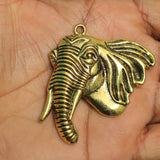 1 Pc German Silver Elephant Pendants Golden