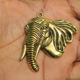 1 Pc German Silver Elephant Pendants Golden