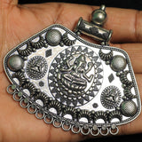 2 Pcs, 3 Inch German Silver Ganesha Pendant