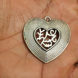 1 Pc, 1.5 Inches German Silver Heart Pendant