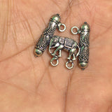 2 Pcs, 25mm German Silver Elephant Pendants