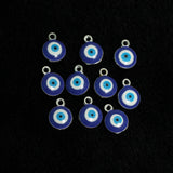 10mm Evil Eye Charms Round Blue