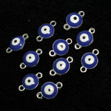 8mm Evil Eye Connectors Round Blue