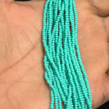 5 Bunch of Preciosa Seed Bead Strings Opaque Turquoise