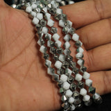5 Strings 6mm Double Tone Faceted Crystal  Bicone Beads