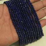 1 String 3x4mm Zed Cut Rondelle Gemstone Beads Blue