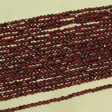 1 String 2mm Natural Garnet Gemstone Round Micro Faceted Beads