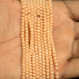 1 String 3mm Crystal Faceted Opaque Rondelle Beads Peach