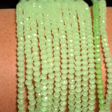 1 String 3mm Crystal Faceted Opaque Rondelle Beads Parrot Green