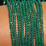1 String 4mm Faceted Crystal Rondelle Beads Teal