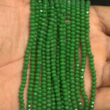 1 String 3mm Crystal Faceted Opaque Rondelle Beads Green