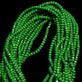 1 String 3mm Crystal Faceted Opaque Rondelle Beads Green