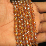 1 String 8x6mm Rainbow  Faceted Crystal Drop Beads Topaz