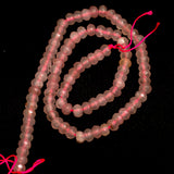 1 String 6x4mm Faceted Onyx Stone Roundell Bead Pink