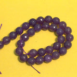 1 String 10mm Zed Cut Round Beads Purple