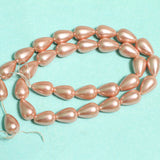 1 String 12x8mm Shell pearl Drop Beads Peach