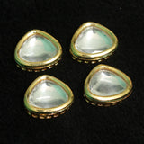 4 Pcs 16mm Kundan Connectors Golden