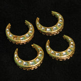 4 Pcs, 30mm, Kundan Chandbali Earrings Components & Connectors Golden