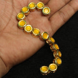 15 Pcs, 10mm Meenakari Kundan Kadi Chain Golden