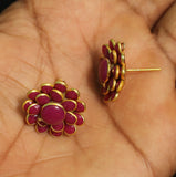 2 Pairs Double Layer PACCHI EARRING violet 20X20 mm
