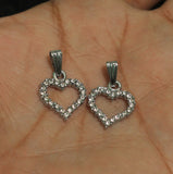 18X15mm Heart  Ad Stone Charms