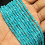 1 String 3x4mm Zed Cut Rondelle Gemstone Beads Turquoise