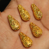 10 Pcs, 17mm Golden Plated German Silver Round Beads
