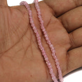 1 String Semiprecious Round Beads Trans Pink 4 mm