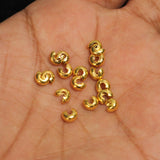 100 Pcs, Crimp Beads Cover Golden
