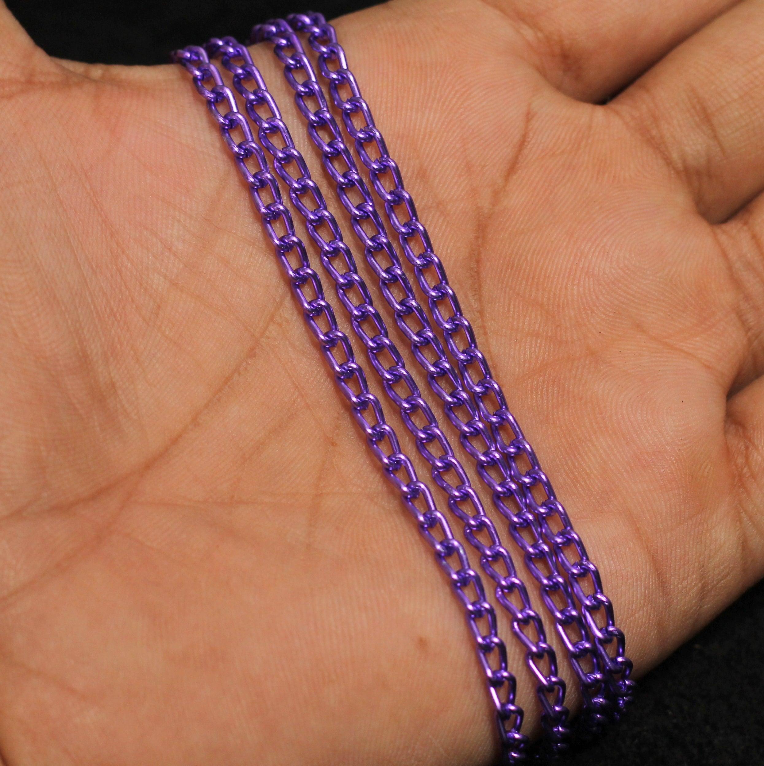 Rush Color Chain 28 Mtrs, 5x3mm Aluminium Colored Link Chain Combo 7 Colors – beadsnfashion