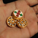 20mm, Kundan Connectors Round Golden