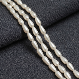 1 String, White Japanese Drop Acrylic Pearls Beads