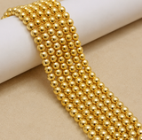 1 String, Acrylic Golden Japanese Pearls Beads