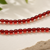 1 String Glass Oval Beads Red 4x6 mm