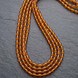 1 String Glass Oval Beads Brown 6x4 mm