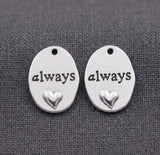 10 Pcs 17x24mm German Silver Heart Charms