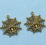 2 Pcs German Silver Golden Pendants 30x27 mm