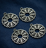 5 Pcs, 25mm German Silver Pendants