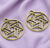 2 Pcs, 1 Inch German Silver Pendants