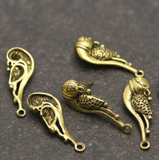 4 Pcs German Silver Earring Components Golden 34x12 mm