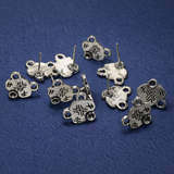 4 Pcs German Silver Earring Components 12x12 mm