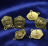 4 Pcs. 19x16 mm German Silver Earring Components Golden