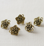 4 Pcs German Silver Earring Components Golden 17x15 mm