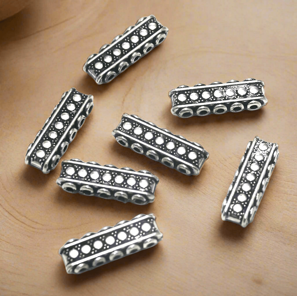 22x7mm German Silver Five Holes Spacer Beads – beadsnfashion